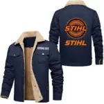 Pro Cutter Jacket Fur Collar Fleece, Cozy Car Culture Jacket CAR566 - Deep Blue