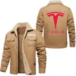 Future Drive Jacket Fur Collar Fleece, Car Lover's Street Fleece CAR566 - Khaki