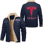 Future Drive Jacket Fur Collar Fleece, Car Lover's Street Fleece CAR566 - Deep Blue