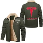 Future Drive Jacket Fur Collar Fleece, Car Lover's Street Fleece CAR566 - Military Green