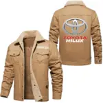 Farm Hauler Jacket Fur Collar Fleece, Motor-Inspired Fleece Outerwear CAR566 - Khaki