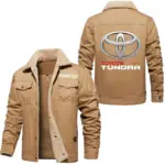 Everyday Drive Jacket Fur Collar Fleece, Bold Automotive Fleece Jacket CAR566 - Khaki