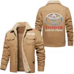 Commuter Car Jacket Fur Collar Fleece, Car Lover's Street Fleece CAR566 - Khaki