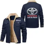 Commuter Car Jacket Fur Collar Fleece, Car Lover's Street Fleece CAR566 - Deep Blue
