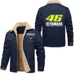 Racing Legend Jacket Fur Collar Fleece, Driver Approved Cozy Jacket CAR566 - Deep Blue
