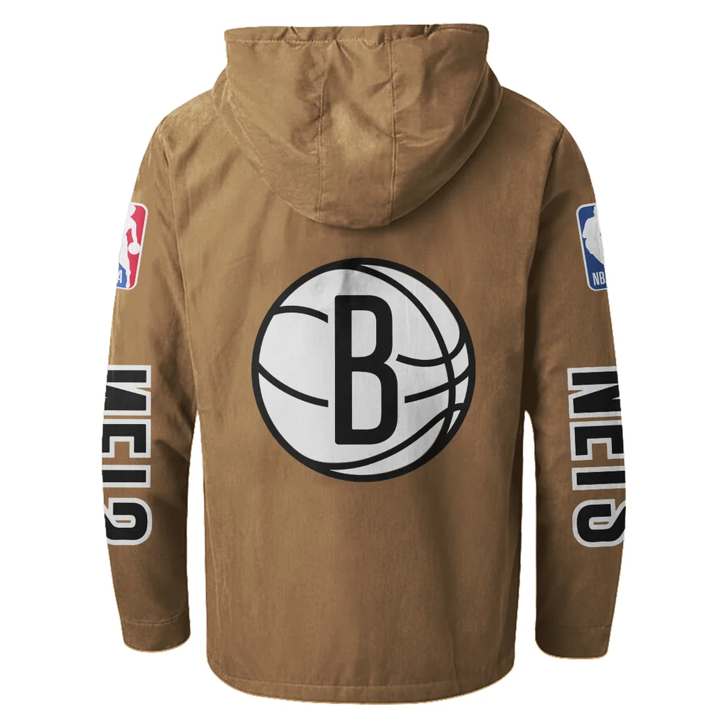 Everyday Hoop Pride Flannel Hoodie, Athletic Spirit Fan Hoodie HVN1430BN - Camel - Image 3