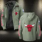 Slam Dunk Nation Flannel Hoodie, Casual Sport Hooded Flannel HVN1430CB - Light Green