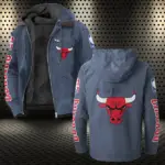 Slam Dunk Nation Flannel Hoodie, Casual Sport Hooded Flannel HVN1430CB - Navy Blue