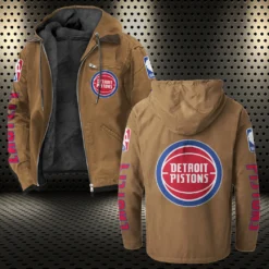 Athletic Slam Lifestyle Flannel Hoodie, Street Style Sport Hoodie HVN1430DP - Camel