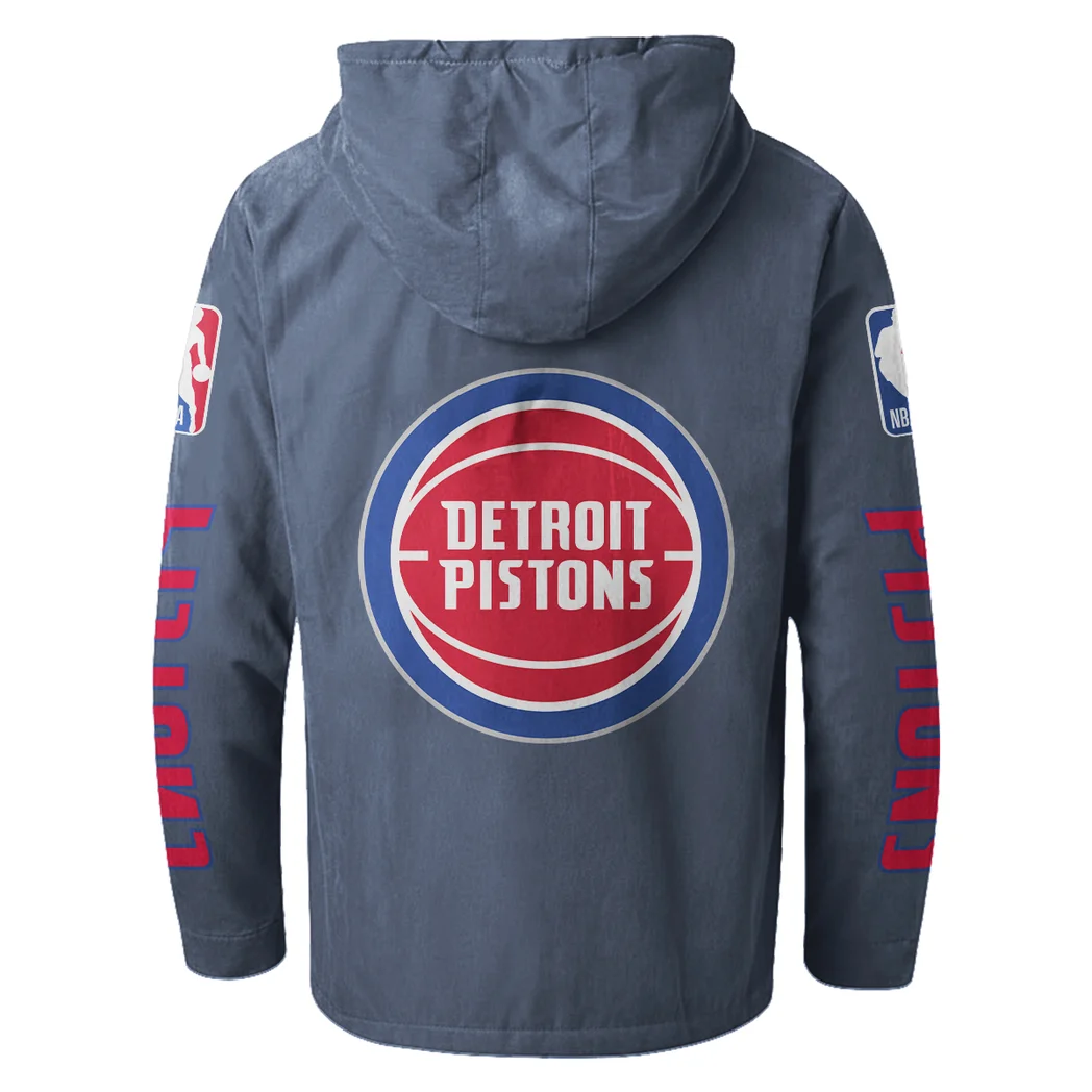 Athletic Slam Lifestyle Flannel Hoodie, Street Style Sport Hoodie HVN1430DP - Navy Blue - Image 3