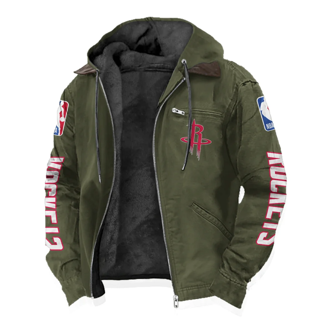 Basketball Passion Squad Flannel Hoodie, Cold Game Day Hoodie HVN1430HR - Green - Image 2