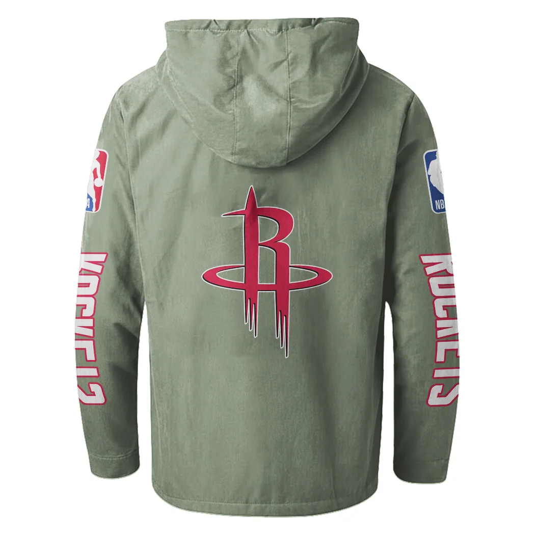Basketball Passion Squad Flannel Hoodie, Cold Game Day Hoodie HVN1430HR - Light Green - Image 3