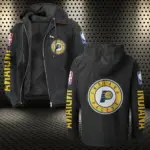 Rising Hoop Squad Flannel Hoodie, Supporter Spirit Hooded Flannel HVN1430IP - Black