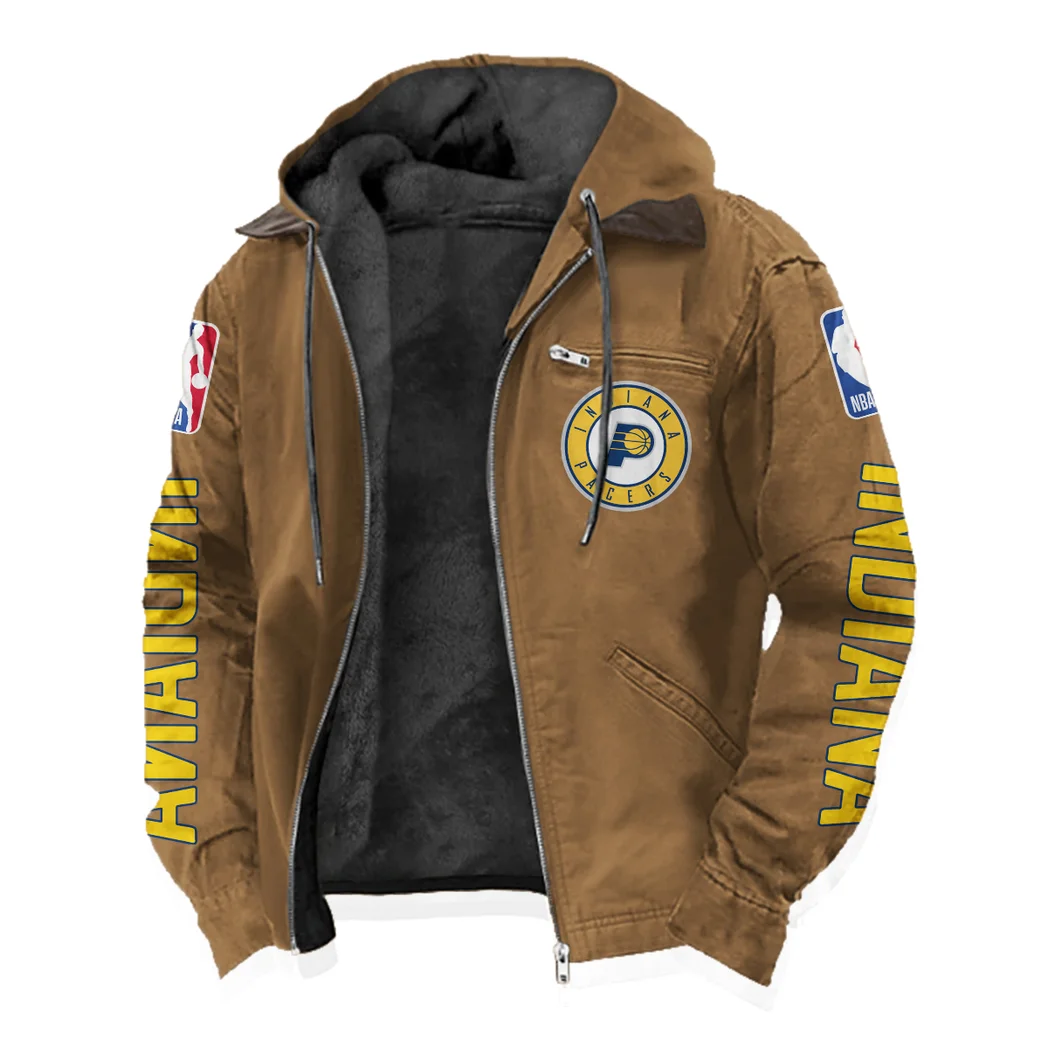 Rising Hoop Squad Flannel Hoodie, Supporter Spirit Hooded Flannel HVN1430IP - Camel - Image 2