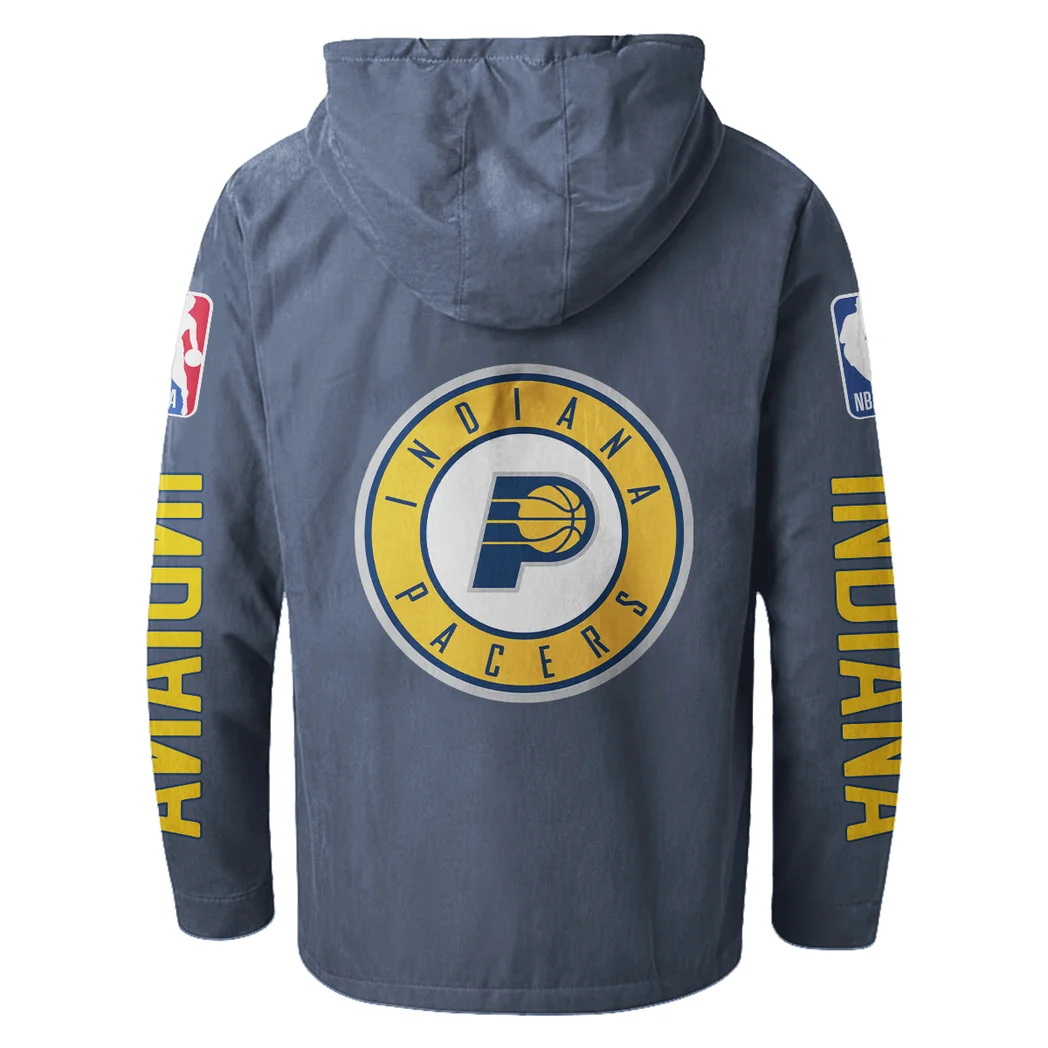 Rising Hoop Squad Flannel Hoodie, Supporter Spirit Hooded Flannel HVN1430IP - Navy Blue - Image 3