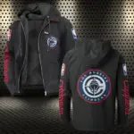 Streetwear Game Nation Flannel Hoodie, Athletic Lifestyle Fan Hoodie HVN1430LA - Black