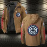 Streetwear Game Nation Flannel Hoodie, Athletic Lifestyle Fan Hoodie HVN1430LA - Camel