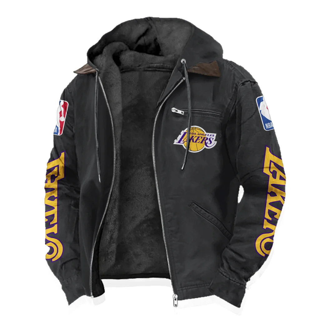 All-Season Sport Lifestyle Flannel Hoodie, Classic Flannel Sport Hoodie HVN1430LA - Black - Image 2