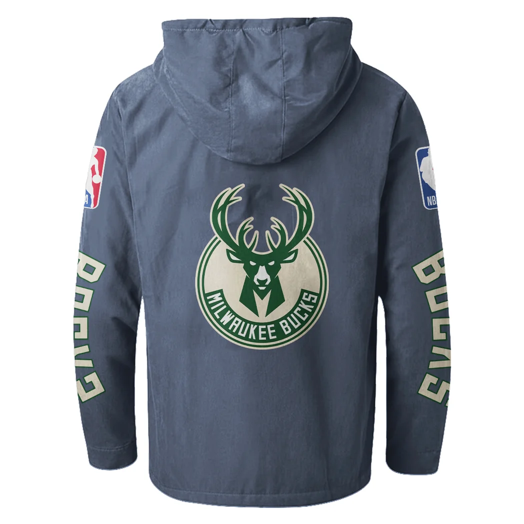 Streetwear Court Culture Flannel Hoodie, True Fan Hooded Flannel HVN1430MB - Navy Blue - Image 3