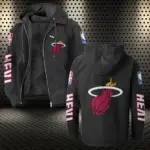 Streetwear Supporter Culture Flannel Hoodie, Bold Supporter Flannel Hoodie HVN1430MH - Black