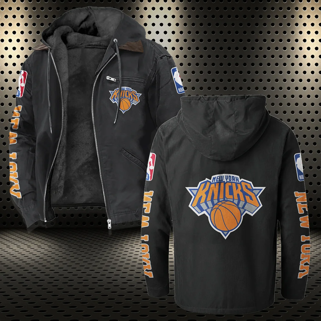 All-Season Court Lifestyle Flannel Hoodie, Fan Pride Hooded Flannel HVN1430NY - Black