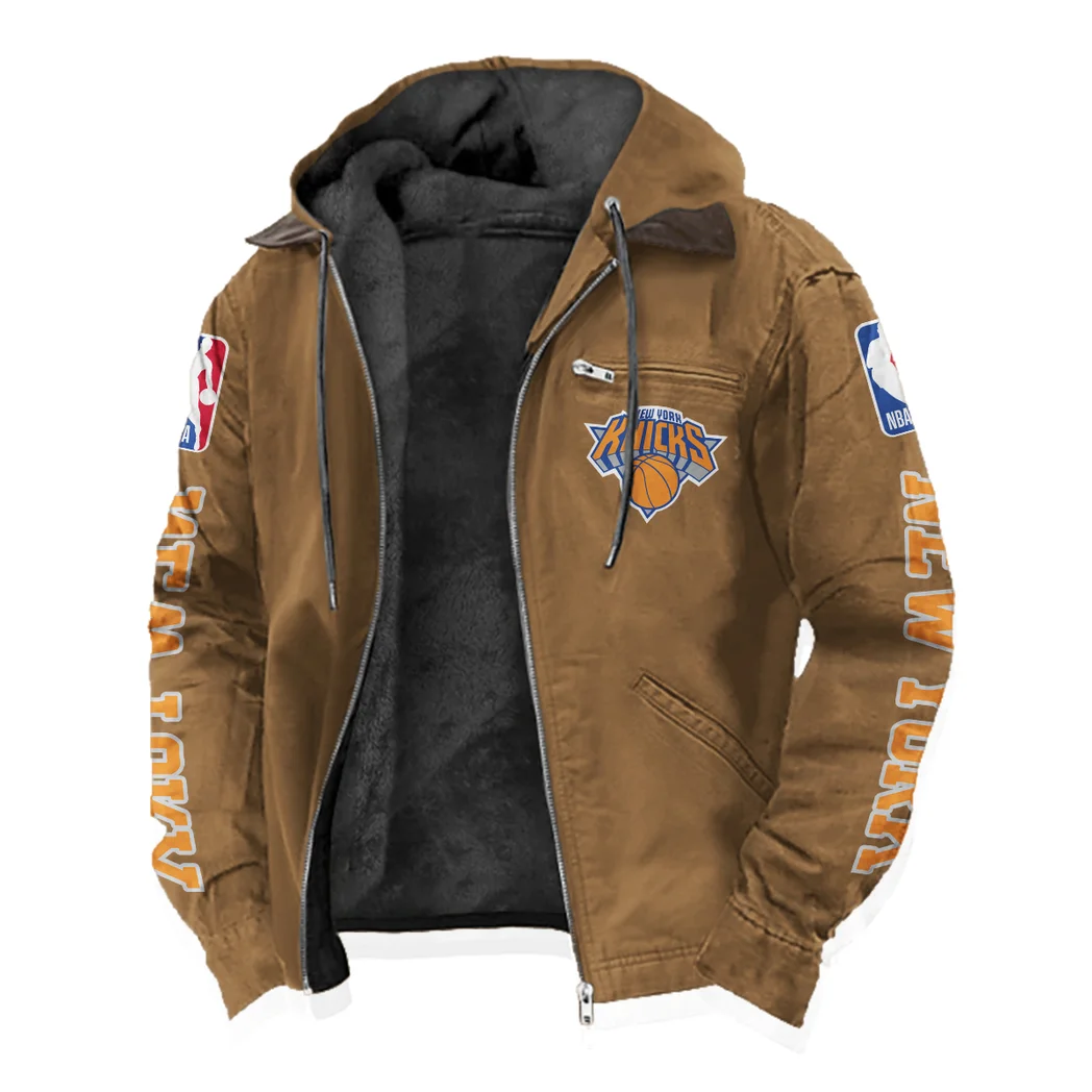 All-Season Court Lifestyle Flannel Hoodie, Fan Pride Hooded Flannel HVN1430NY - Camel - Image 2