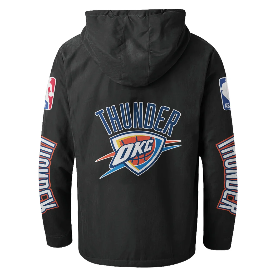 Sport Spirit Nation Flannel Hoodie, Rugged Sport Flannel Hoodie HVN1430OC - Black - Image 3