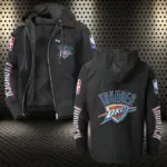 Sport Spirit Nation Flannel Hoodie, Rugged Sport Flannel Hoodie HVN1430OC - Black