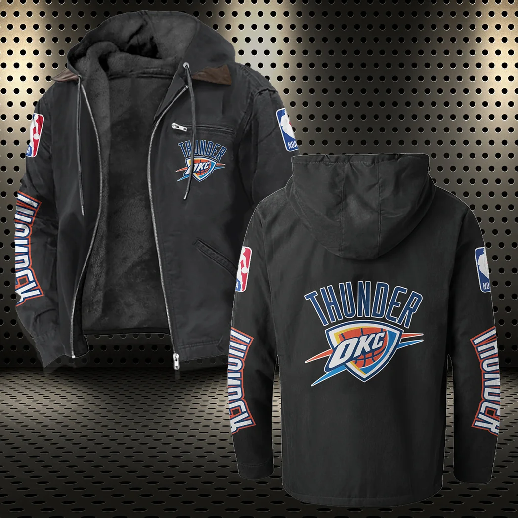 Sport Spirit Nation Flannel Hoodie, Rugged Sport Flannel Hoodie HVN1430OC - Black