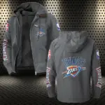 Sport Spirit Nation Flannel Hoodie, Rugged Sport Flannel Hoodie HVN1430OC - Gray