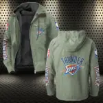 Sport Spirit Nation Flannel Hoodie, Rugged Sport Flannel Hoodie HVN1430OC - Light Green