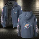 Sport Spirit Nation Flannel Hoodie, Rugged Sport Flannel Hoodie HVN1430OC - Navy Blue