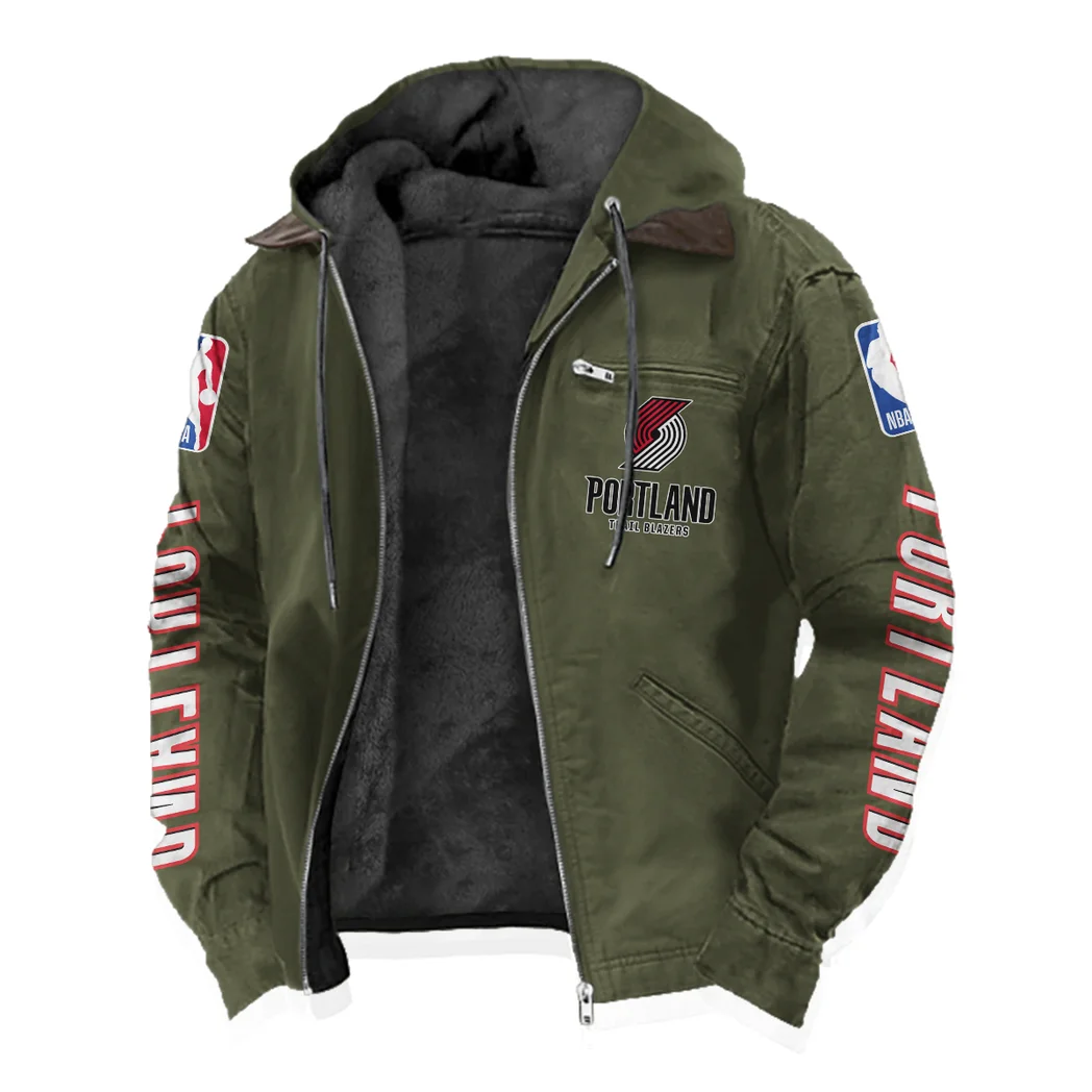 All-Season Supporters Flannel Hoodie, Sport Vibe Hooded Flannel HVN1430PT - Green - Image 2