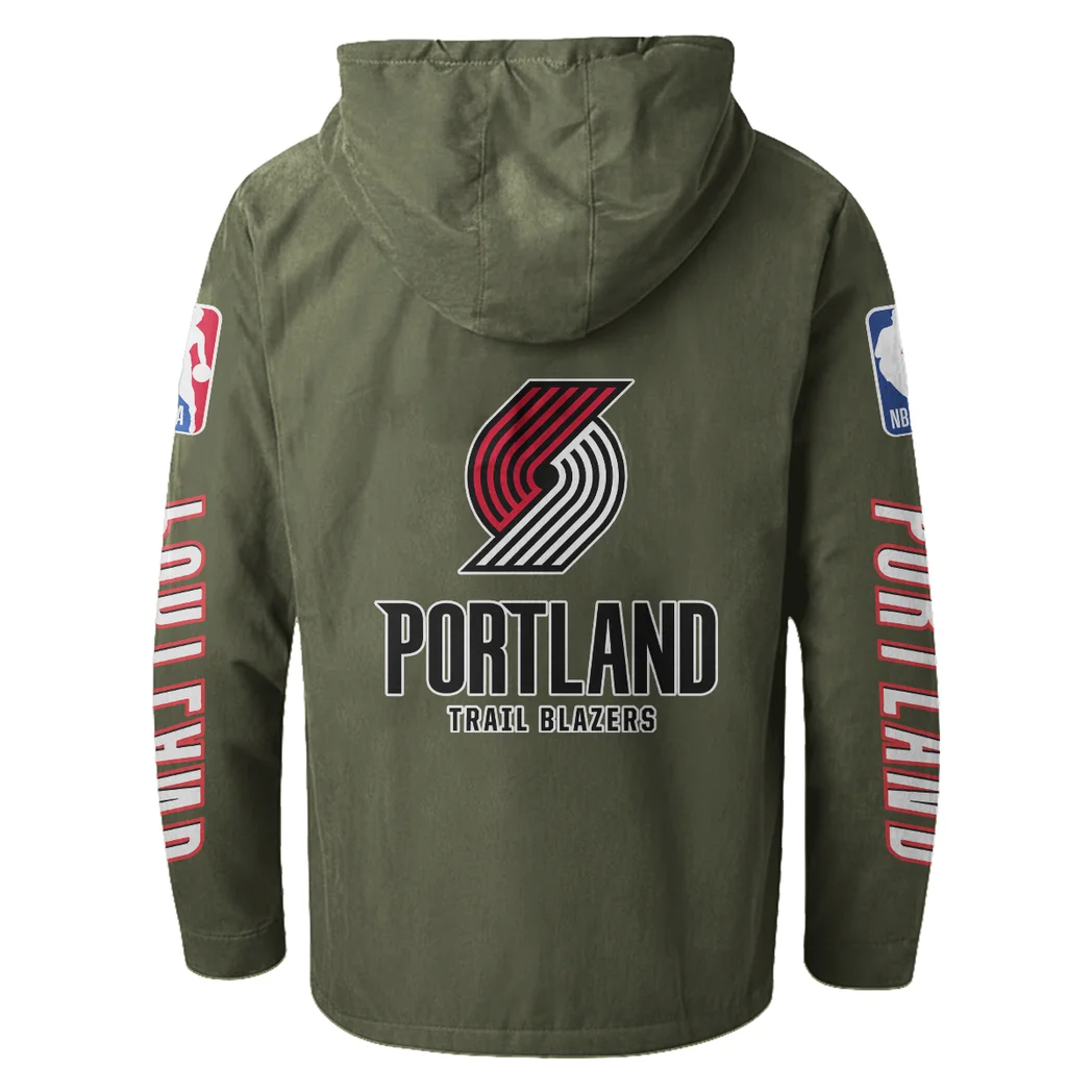 All-Season Supporters Flannel Hoodie, Sport Vibe Hooded Flannel HVN1430PT - Green - Image 3