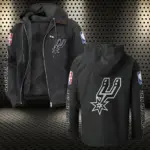 Basketball Energy Family Flannel Hoodie, Supporter Spirit Hooded Flannel HVN1430SA - Black