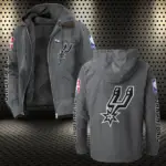 Basketball Energy Family Flannel Hoodie, Supporter Spirit Hooded Flannel HVN1430SA - Gray