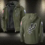 Basketball Energy Family Flannel Hoodie, Supporter Spirit Hooded Flannel HVN1430SA - Green