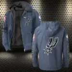 Basketball Energy Family Flannel Hoodie, Supporter Spirit Hooded Flannel HVN1430SA - Navy Blue