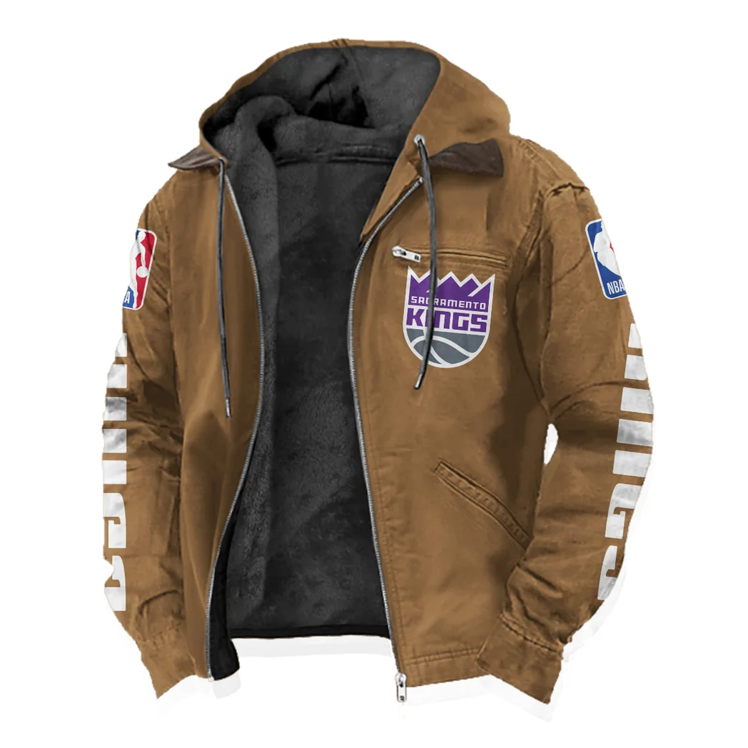 Hoop Passion Squad Flannel Hoodie, Cold Game Day Hoodie HVN1430SK - Camel - Image 2