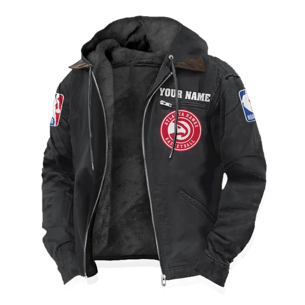 Court Energy Squad Flannel Hoodie, Sport Fan Flannel Hoodie HVN1432AH - Black - Image 2