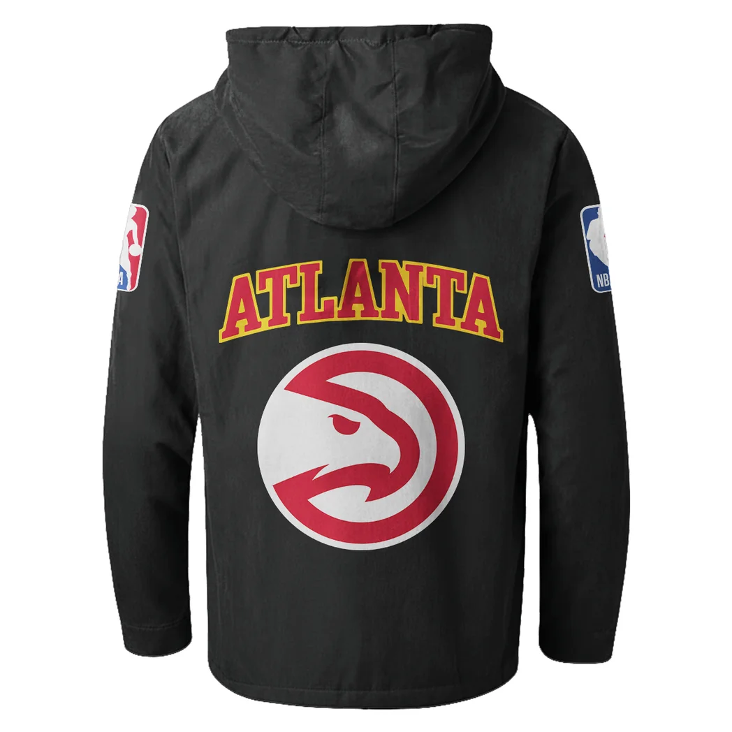 Court Energy Squad Flannel Hoodie, Sport Fan Flannel Hoodie HVN1432AH - Black - Image 3