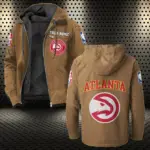 Court Energy Squad Flannel Hoodie, Sport Fan Flannel Hoodie HVN1432AH - Camel