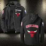 Basketball Energy Fans Flannel Hoodie, Casual Sport Hooded Flannel HVN1432CB - Black