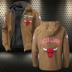 Basketball Energy Fans Flannel Hoodie, Casual Sport Hooded Flannel HVN1432CB - Camel