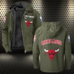 Basketball Energy Fans Flannel Hoodie, Casual Sport Hooded Flannel HVN1432CB - Green