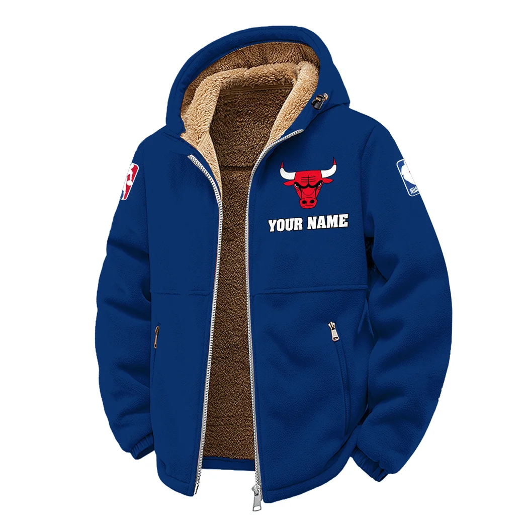 Basketball Energy Fans Winter Fleece Jacket, Sub-Zero Fleece Jacket HVN1432CB - Navy - Image 2