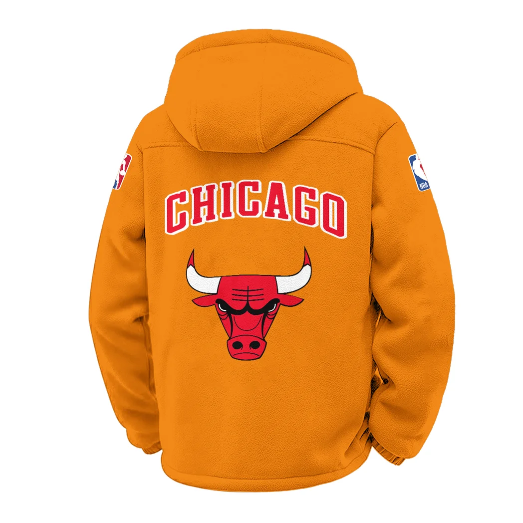 Basketball Energy Fans Winter Fleece Jacket, Sub-Zero Fleece Jacket HVN1432CB - Orange - Image 3
