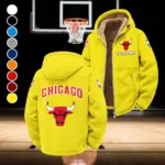 Basketball Energy Fans Winter Fleece Jacket, Sub-Zero Fleece Jacket HVN1432CB - Yellow