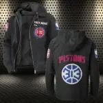 Streetwear Hoop Squad Flannel Hoodie, Street Style Sport Hoodie HVN1432DP - Black