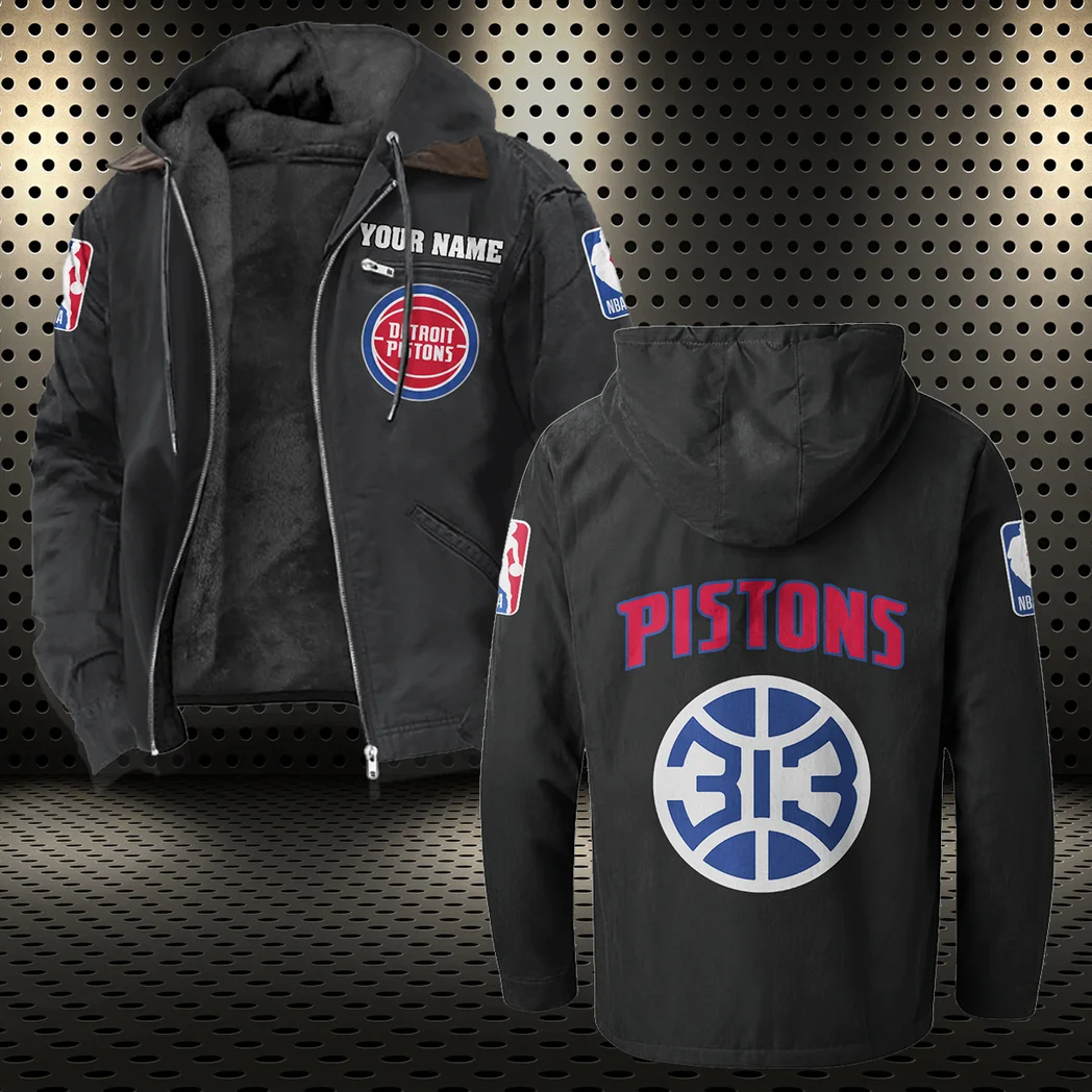 Streetwear Hoop Squad Flannel Hoodie, Street Style Sport Hoodie HVN1432DP - Black